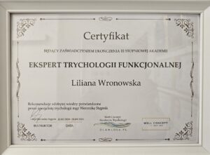 certyfikat - ekspert trychologii funkcjonalnej